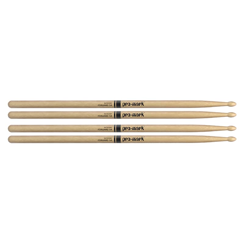 Promark American Hickory 5A Wood Tip Drum Sticks (2 Pair Bundle) image 1