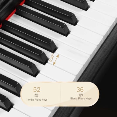 Glarry GPP-110 88 Key Full Size Semi-Weighted Standard Electric Digital Piano with Piano Bench Black image 5
