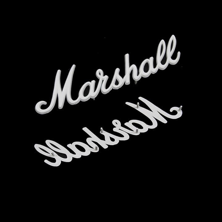 Genuine Marshall Logo, White Plastic - Medium (about 9" wide) - M-LOGO-00004 image 1