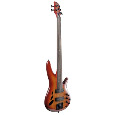 Ibanez Bass Workshop SRD905F Fretless 5-String Bass - Brown Topaz Burst image 2