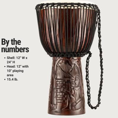 Meinl Percussion PROADJ2-L Professional 12" African Style Mahogany Djembe with Goat Skin Head image 6