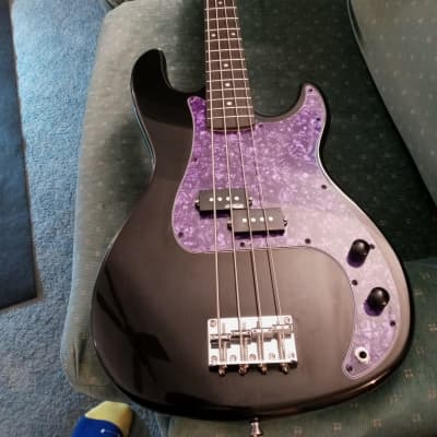 -Cashner- Black P-Bass w/Wilkinson Var-Gauss Ceramic Pickups & Purple Pickguard: BRAND NEW image 10