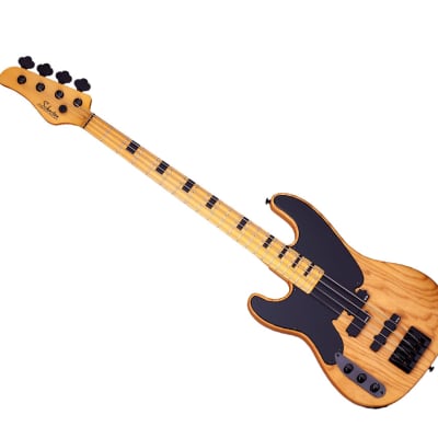 Schecter Session Series Left Hand Solid Body Bass Guitar Maple/Aged Natural Satin - 2849 - Used image 1