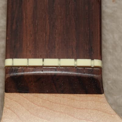 Used MIJ Rosewood on Maple Stratocaster Neck Thin Semi-gloss Nitrocellulose Finish  21 Vintage Frets image 3