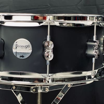 PDP Concept Maple Matching Snare Drum 14x5.5 Satin Black with Chrome Hardware image 1