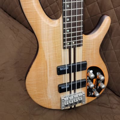 Cort A4PLUSFMMHOPN Figured Maple Top Mahogany Body 5pcs Maple Neck 4-String Electric Bass Guitar image 8