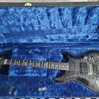 PRS Signed Custom 24 Floyd Wood Library Charcoal With Red Binding for sale