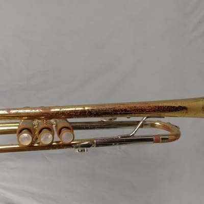 Buescher Aristocrat Trumpet, USA, Brass with case mouthpiece mute image 5