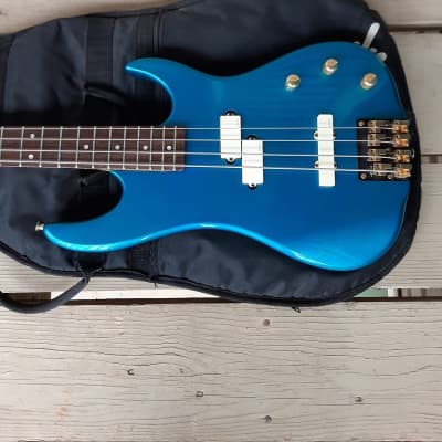 Used Valley Arts California Pro Electric Bass Guitar w/ Fender Gig Bag! Rare Blue Finish, EMG Pickups! image 1