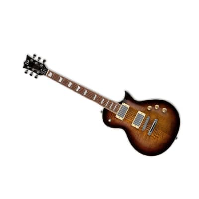 ESP LTD EC-256 FM 6-String Right-Handed Electric Guitar with Mahogany Body and 22 Extra-Jumbo Frets (Dark Brown Sunburst) image 6