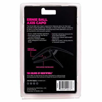 Genuine Ernie Ball Axis Ergonomic Electric/Acoustic Capo - Black P09600 image 3