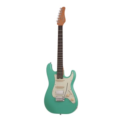 Schecter Nick Johnston Traditional H/S/S 6-String Electric Guitar (Atomic Green) Bundle with Stand, Tuner, Strap, and Cable (5 Items) image 2