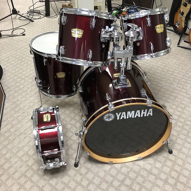 Yamaha YD Series 5 Piece drum set 2000's maroon / dark red