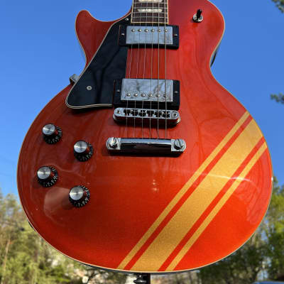 Gibson *MOD* Les Paul Standard '50s Left Handed 2021  Lefty Burnt Orange / Gold Racing Stripe image 23