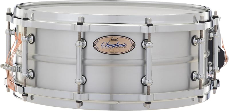 Pearl Symphonic Aluminum Snare Drum - 5.5-inch x 14-inch  Natural Brushed image 1