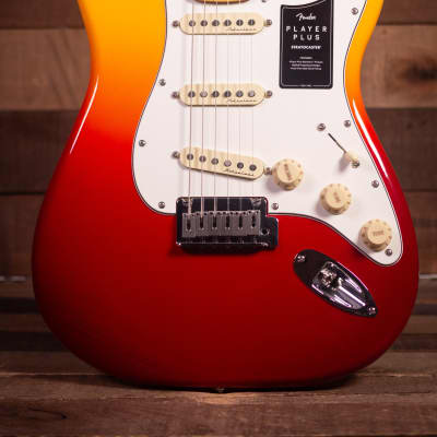 Fender Player Plus Stratocaster, Maple FB, Tequila Sunrise,  Deluxe  Bag image 1