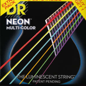 DR NMCA-2/11 Hi-Def Neon Acoustic Guitar Strings - Medium Light (11-50), Pack of 2