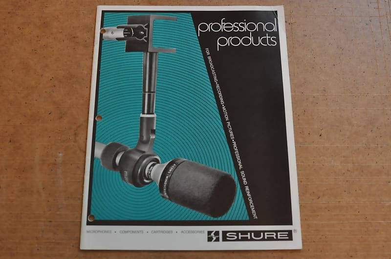 Shure Professional Products vintage catalog booklet brochure. Reverb