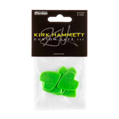 Dunlop Kirk Hammett Jazz III Picks, Green - 6 Pack image 4