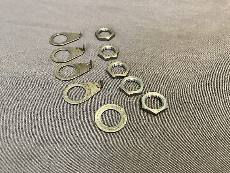 Gibson Vintage 1959 Volume Tone Jack Pointers Washer Nuts Les Paul ES SG 1957 1958 1960 1961 1962 image 1