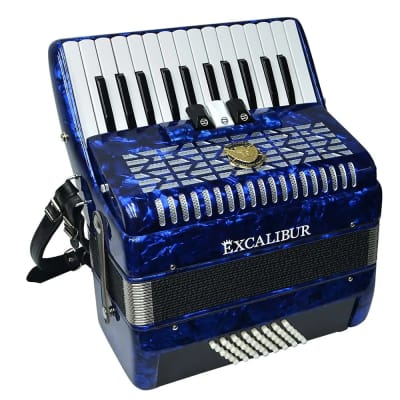 Excalibur Super Classic 48 Bass Piano Accordion Dark Blue image 2