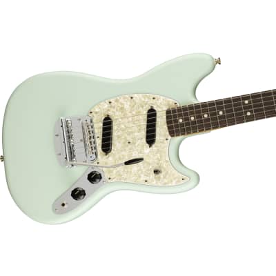 Fender American Performer Mustang Guitar w/ Gig Bag - Satin Sonic Blue image 3