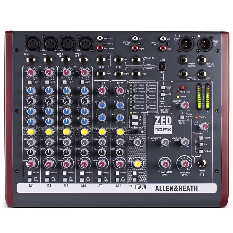 Allen and Heath ZED-10FX 10-Channel Mixer with USB Interface image 1