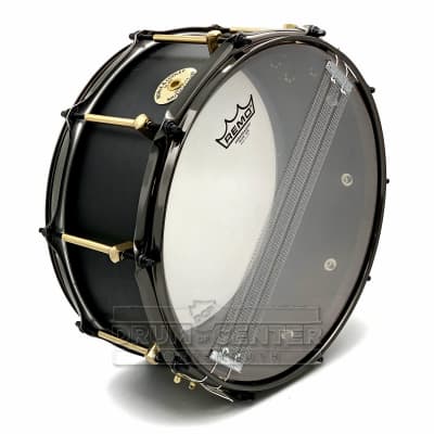 Noble & Cooley Solid Shell Classic Walnut Snare Drum 14x6 Matte Black w/Brass Hardware image 4