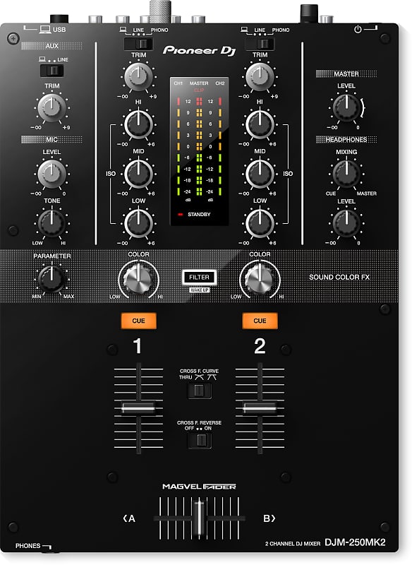 Pioneer DJ DJM-250MK2 - 2-Channel Scratch Mixer with rekordbox DJ and rekordbox DVS image 1