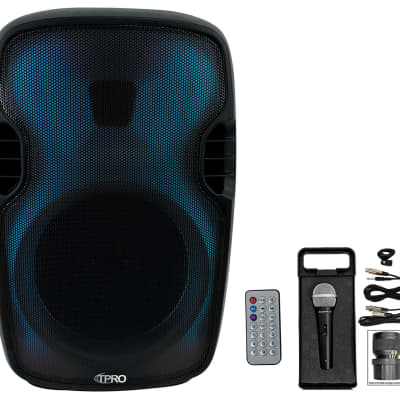 Technical Pro PLIT15 Portable 15" Bluetooth Party Speaker w/LED + Microphone image 1