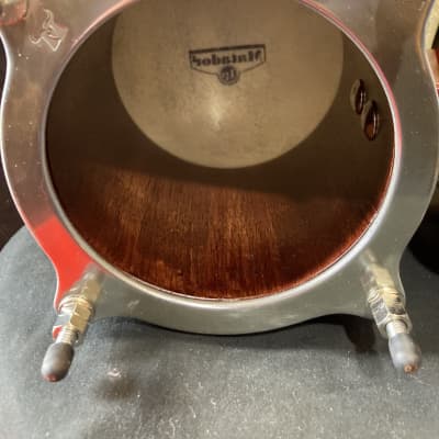 Frankie Banali's (Quiet Riot) M201-ABW LP Matador Wood Bongos, with Stand and Stenciled Case! - Almond Brown/Chrome image 6
