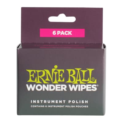 Ernie Ball Wonder Wipes Instrument Polish Six Pack for sale