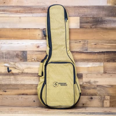 Samick Padded Backpack Travel Guitar Gig Bag (fits Fender Squire Mini), Tweed for sale