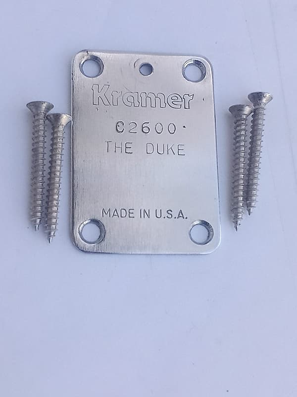 Kramer Kramer Duke "C" Serial Number Neck Plate 1980s Chrome Reverb