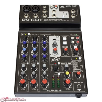 Peavey PV 6 BT 6-Channel Mixer with Bluetooth and Effects image 1