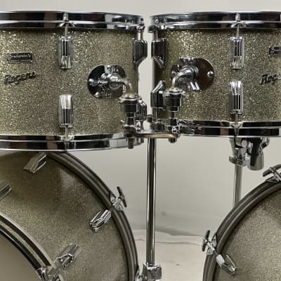 Rogers 22/20/12/13/16/5x14" VIDEO 60's Holiday Drum Set - Silver Sparkle Brockstein's Music image 5