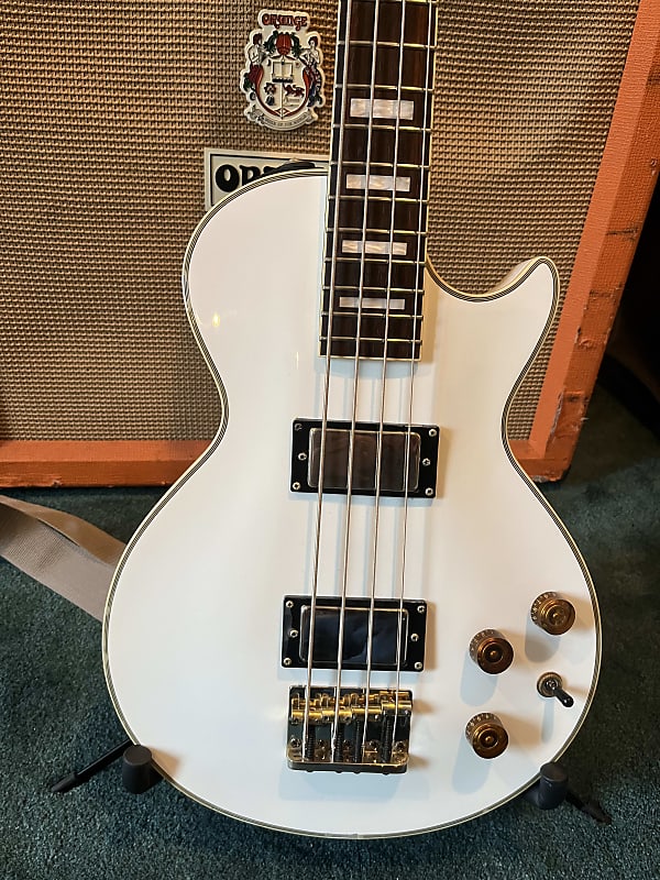 Grass Roots by ESP G-LB-48C White Electric Bass Guitar