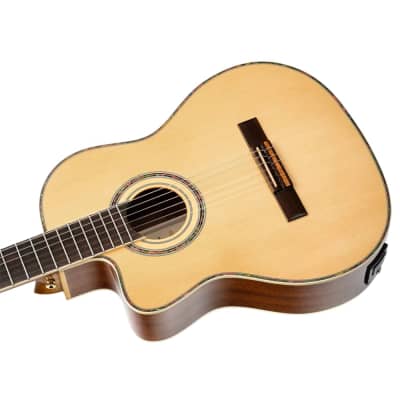 Ortega Family Series Pro Full Size Guitar Solid Spruce/ Mahogany Natural - RCE141NT-L, Left-handed image 8