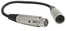 Hosa DMX106 6" DMX Adapter Cable, XLR5M to XLR3F image 1