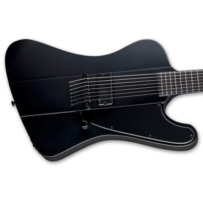 ESP LTD Phoenix-7 Baritone 7-String Guitar w/ Macassar Ebony Fretboard and Fishman Pickup - Black Satin image 5