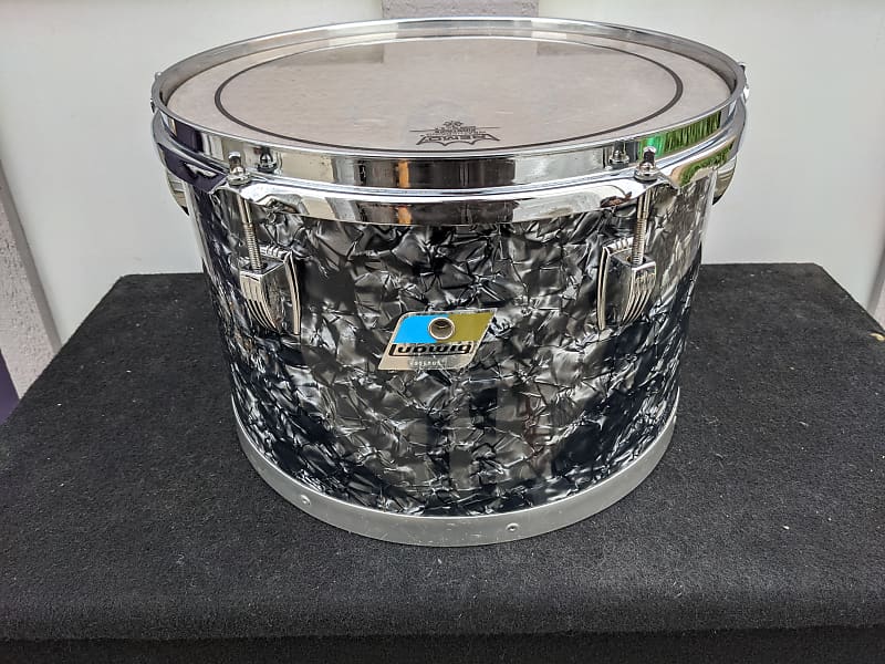 1970s Ludwig Black Diamond Pearl Wrap 9 x 13" Concert Tom - Looks Really Good - Sounds Great! image 1