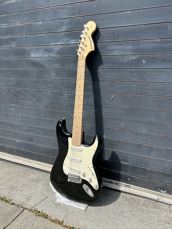 Fender Starcaster Electric Guitar in Black | Reverb