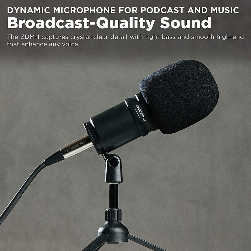 Zoom ZDM1 Dynamic Microphone for Podcasts, Broadcasts, and Reverb