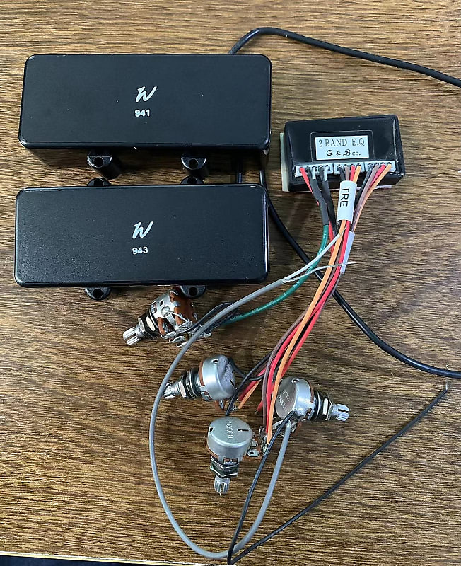 Washbun 6 String Bass Soapbar Pickups with Wiring Harness Reverb