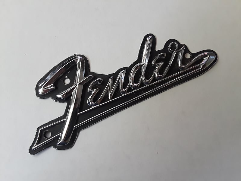 1960's Fender Blackface Era Guitar Amp Amplifier Logo Plate Reverb