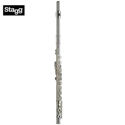 Stagg WS-FL231 Entry Level 16 Keys Closed Holes C Flute with ABS Case - Silver Plated image 1