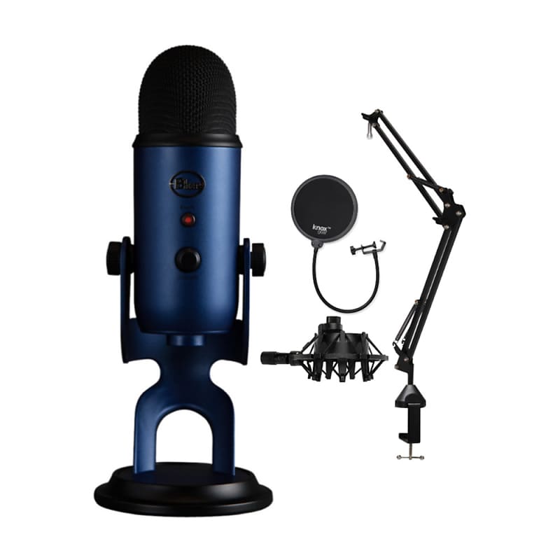 Blue Microphones Yeti USB Microphone (White Mist) with Monitor Headphones Bundle