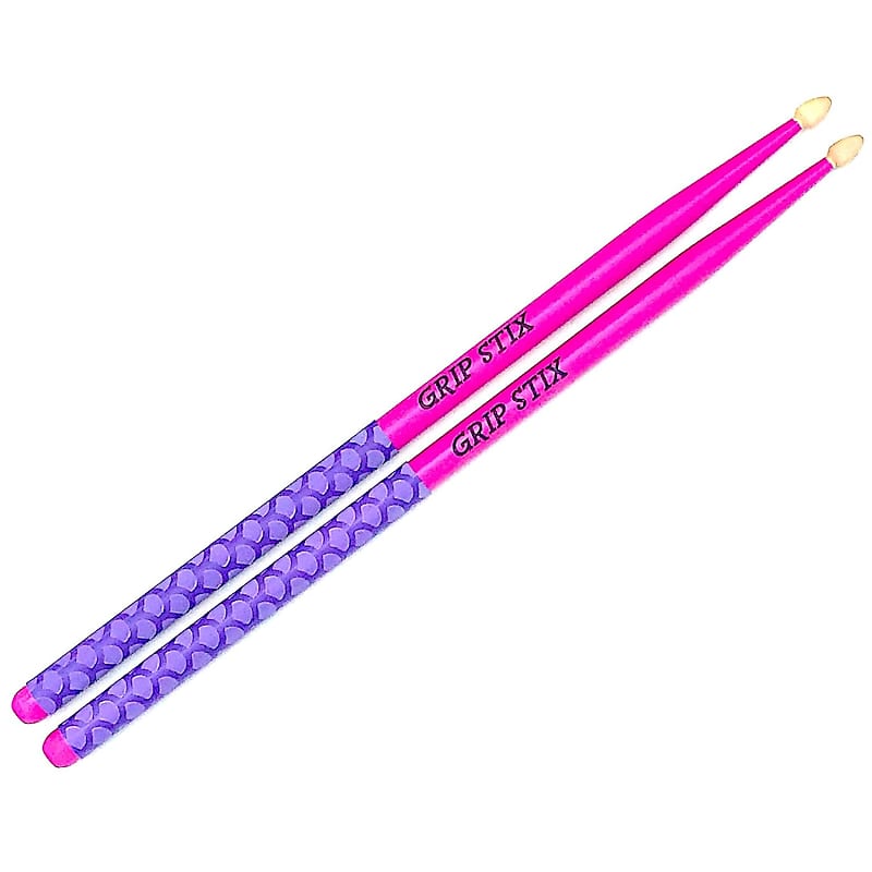 15" Long Pink With Purple NonSlip Grip Drumsticks Ideal Reverb