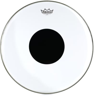 Remo Emperor X Coated Drumhead - 14 inch - with Black Dot  Bundle with Remo Controlled Sound Clear Drumhead - 18 inch - with Black Dot image 3