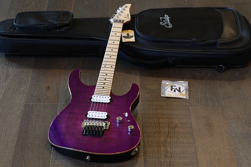 MINTY! 2018 Suhr Pro Series Modern Pro Purple Flametop w/ Floyd Rose HH +  OGB | Reverb